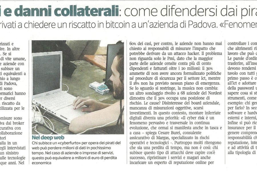 Assicurazione Cyber dalla Cronaca a Corriere Imprese