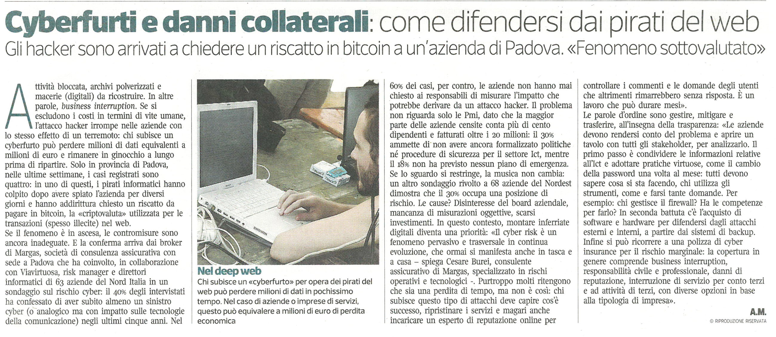 Assicurazione Cyber dalla Cronaca a Corriere Imprese